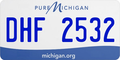 MI license plate DHF2532
