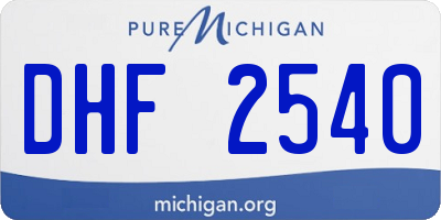MI license plate DHF2540