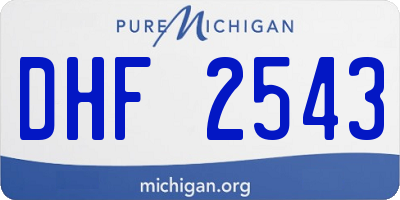 MI license plate DHF2543