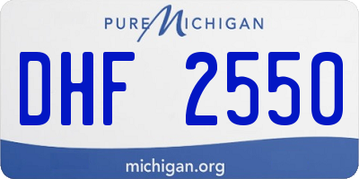 MI license plate DHF2550