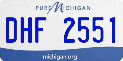 MI license plate DHF2551