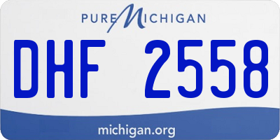 MI license plate DHF2558