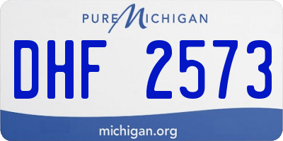 MI license plate DHF2573