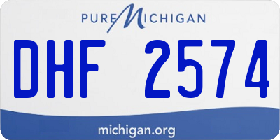 MI license plate DHF2574