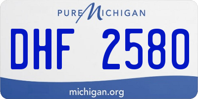 MI license plate DHF2580