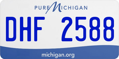 MI license plate DHF2588