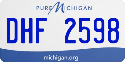 MI license plate DHF2598