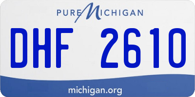 MI license plate DHF2610