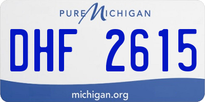 MI license plate DHF2615