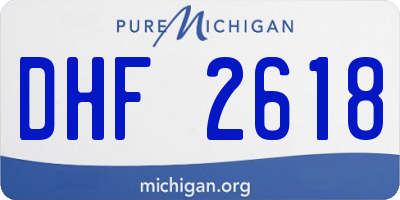 MI license plate DHF2618