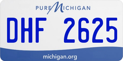 MI license plate DHF2625