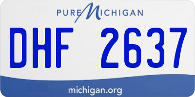 MI license plate DHF2637