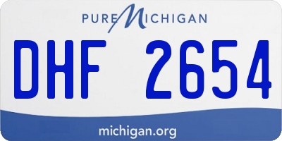 MI license plate DHF2654