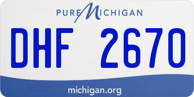 MI license plate DHF2670