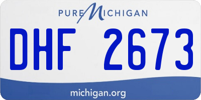 MI license plate DHF2673