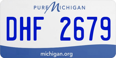 MI license plate DHF2679