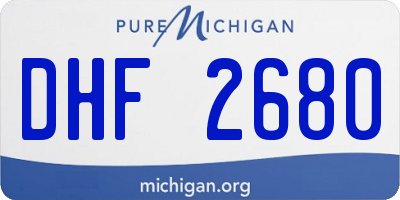 MI license plate DHF2680