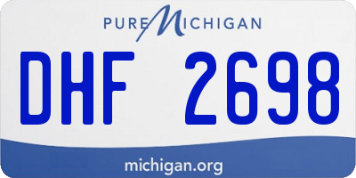MI license plate DHF2698