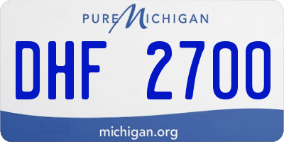 MI license plate DHF2700