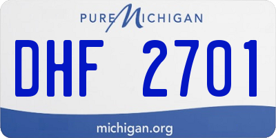 MI license plate DHF2701