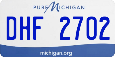 MI license plate DHF2702