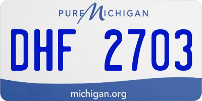 MI license plate DHF2703