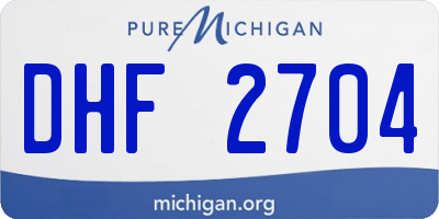 MI license plate DHF2704