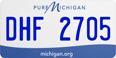MI license plate DHF2705