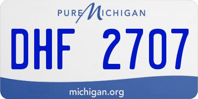 MI license plate DHF2707