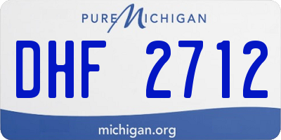 MI license plate DHF2712
