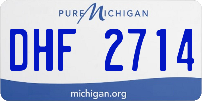 MI license plate DHF2714