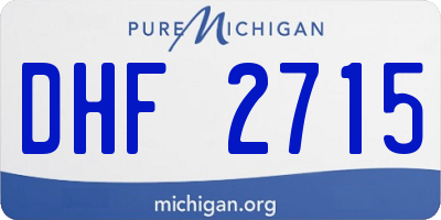 MI license plate DHF2715