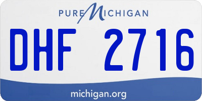 MI license plate DHF2716