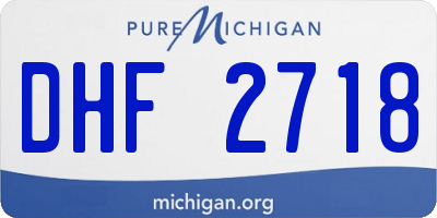 MI license plate DHF2718