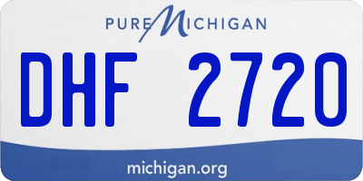 MI license plate DHF2720