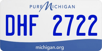 MI license plate DHF2722