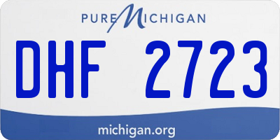 MI license plate DHF2723