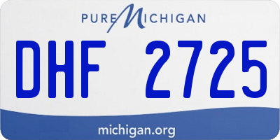 MI license plate DHF2725