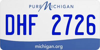 MI license plate DHF2726
