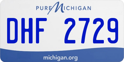 MI license plate DHF2729