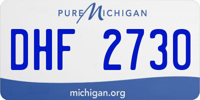 MI license plate DHF2730