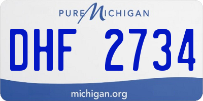 MI license plate DHF2734