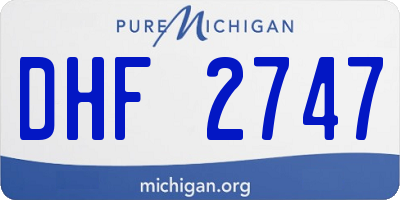 MI license plate DHF2747