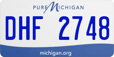 MI license plate DHF2748