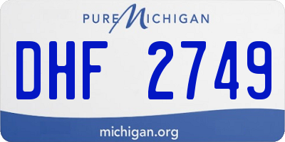 MI license plate DHF2749