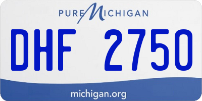 MI license plate DHF2750