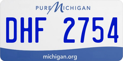 MI license plate DHF2754