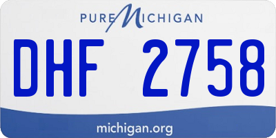 MI license plate DHF2758