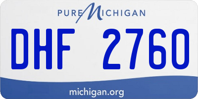 MI license plate DHF2760