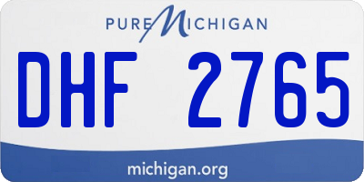 MI license plate DHF2765